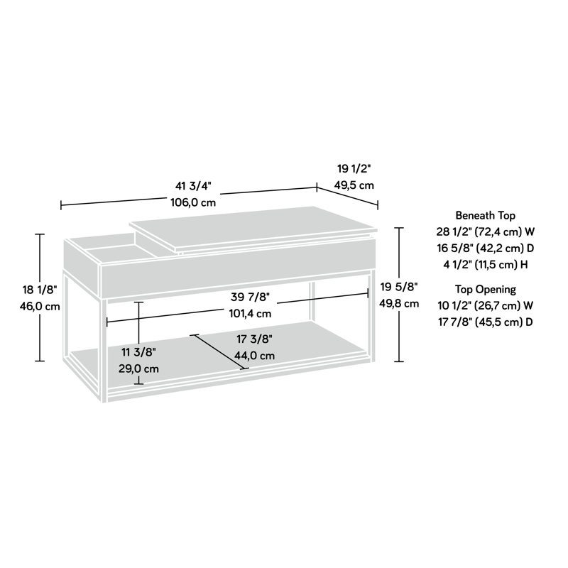 Willa Arlo Interiors Broadridge Coffee Table with Tray Top and Storage